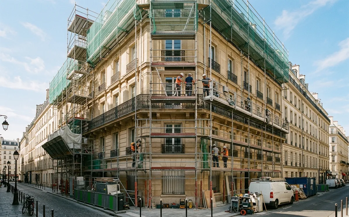 Travaux de rénovation sur un immeuble en copropriété